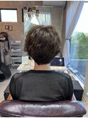 大人ガーリーパーマショート