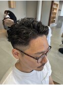 短髪オールバックパーマ