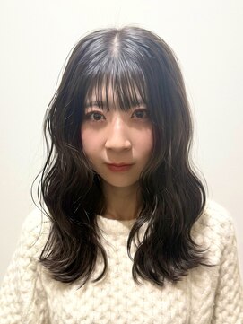 ネウィ ジャム 町田(newi JAM) ミディアムヘア/波巻き/暗髪カラー
