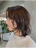 ミディアムレイヤー/クセ毛を生かしたカット/20代30代40代50代