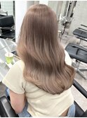 韓国ヘア顔周りレイヤーミルクティーベージュグレージュ暗め原宿