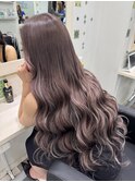 パープルグレージュ×ハイライト