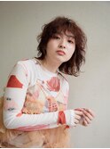 くせ毛風ウェーブ×ミディアムレイヤー