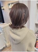 福山美容室caary レイヤーウルフミディアム髪質改善透明感50代