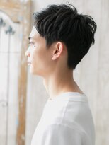 メンズヘア ビーセカンド 草加店(MENS HAIR B-2) 30代40代黒髪アップバングオールバック刈り上げショートa草加