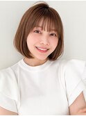 セミディモテ髪くせ毛風カール結べるボブレイヤーカット前髪