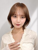 メゾンアクア 表参道(Maison ACQUA)&nbsp;Yハッシュカットシースルーバングボブミディアムミルクベージュ