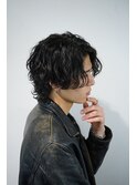 波巻きパーマ　センターパート　鹿児島メンズ