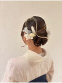 卒業式ヘア　袴ヘア　ハーフアップ　着物ヘア　浴衣ヘア