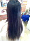 地毛ボブから  ストレートエクステ  なじませカットも