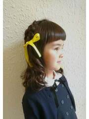 【キッズヘア編込みカールセット】パーティ・お出かけ・記念撮影