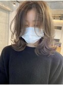淡色★シアーグレージュ シークレットハイライト ブリーチなし