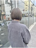 CAF FUKO/オン眉ボブ/シアーグレーベージュカラー/大阪/心斎橋