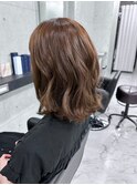 斜めバング/グレージュカラー/デザインカラー/眉毛/銀座/東銀座