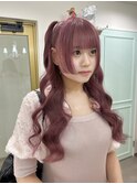 深みピンク×ハーフツインの相性抜群スタイル