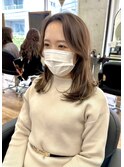 くびレイヤーエモージュ黒髪ベージュ 20代30代40代