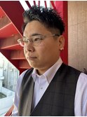 刈り上げツイストパーマ無造作アップバングビジネスメンズヘア