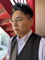 ロミーオム 本厚木(ROMMY. Homme)&nbsp;刈り上げツイストパーマ無造作アップバングビジネスメンズヘア