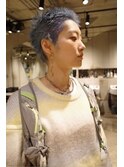 bibito ショートグラデーションカラー　ブルーヘア