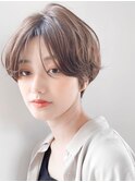 ★前下がりハンサムショートボブパーマ30代40代50代白髪ぼかし