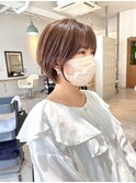 【大人ショートカット】ひし形ショートボブ前髪あり20代30代40代
