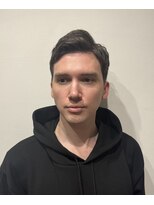 リアイス(Re:ICE) スッキリ短く!ブルーブラック七三分けサイドパートスタイル