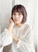 透け感ミックスカールボブ