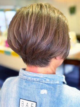 モダンクラフト 長町南店(modern craft) 30代40代50代ショートボブハイライトカラー脱白髪染め