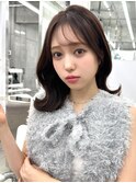 透明感カラー グレージュカラーくびれミディアム【肥田亜沙美】