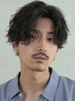 フィフス 渋谷(fifth)&nbsp;渋谷メンズ波巻きスパイラルパーマセンターパートウルフマッシュ