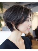 小顔ショート#ショート#ボブ#白髪ぼかし#30代#40代
