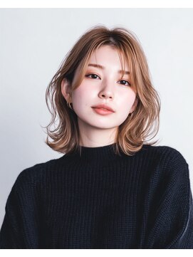 ハーツオオサカ(HE:ARTS OSAKA) ナチュラル韓国くびれボブ×ベージュ【梅田 韓国ヘア】