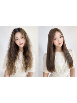 ムーン 仙台一番町店(OON) 縮毛矯正/ビフォーアフター/髪質改善/酸性ストレート/艶髪/仙台