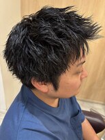 カノ バイ ニューヨークニューヨーク(KANO. by NYNY)&nbsp;ビジネスショートツイストパーマツーブロックメンズカット韓国風