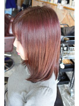 オーバーキャプテンネイキッド(OVER CAPTAIN NAKED) 伸ばしかけミディアム×色持ちＵＰベリーピンク