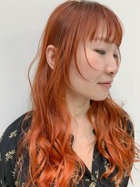 テトヘアー(teto hair) long(顔まわりウルフ、オレンジ、グラデーションカラー)