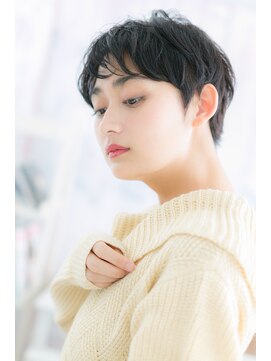 ヘアアンドビューティー ミック(Hair & Beauty miq) カッコかわいい黒髪ベリーショートでオシャレ上級者！a
