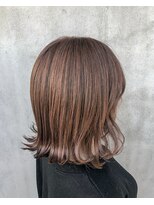 ナゴンスタイル(NAGON STYLE)&nbsp;ピンクベージュ×切りっぱなし風ボブ