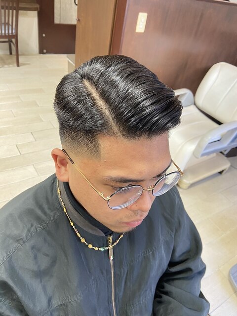 【HOMME HAIR 稲田】 サイドパート フェード スタイル