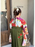 ツインポニーテール×お袴水引きアレンジ