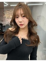 ロンド マーレ 天神大名店(Lond mare) 韓国レイヤーカット/ベージュカラー/ミディアムヘア/透明感