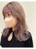 インナーカラー/ピンクベージュ/ミルクティーベージュ