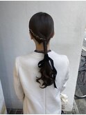 タイトアレンジ×ベロアリボン