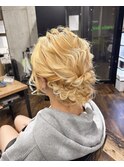 学生ロングプルエクヘステへアセット金髪ブロンドカラー