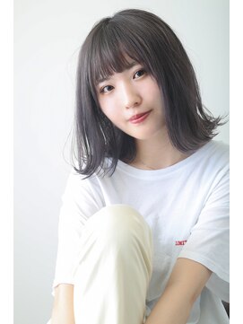 ヘアメイク アリエス 富谷店(HAIR MAKE aries) 暗め透明感カラーの外ハネミディボブ【富谷・仙台】