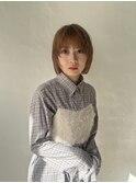 オレンジカラー×ボブ