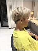 メンズカットandホワイトブロンド