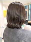 結べる外ハネレイヤーボブ秋カラー秋ヘアこっくりブラウン銀座
