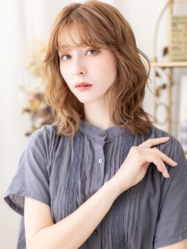 カバーヘアアンドスパ ブリス 浦和(COVER HAIR&SPA bliss) 外国人風イヤリングカラーくびれパーマミディa浦和20代30代40代