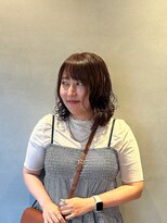 ニコ(NICO)&nbsp;アプリコットオレンジ暖色ミディアムパーマ♪0807